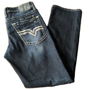 Buckle BKE Salvage Jeans Mens Mayhem Straight Fit Dark Wash Denim 33x32.5 EUC